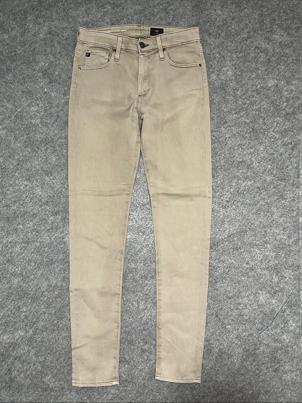 AG Adriano Goldschmied The Farrah Skinny Ankle Jeans in Light Khaki